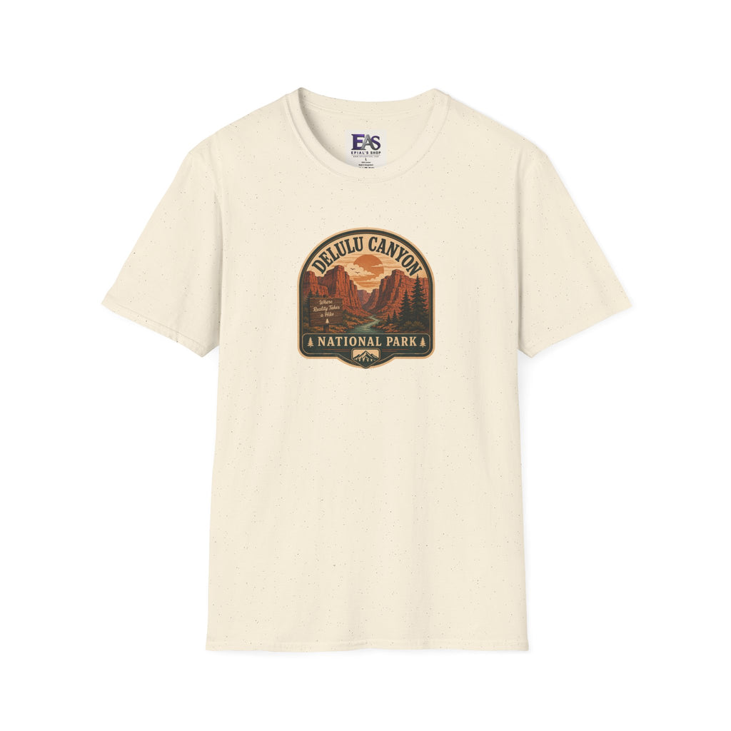 Delulu Canyon National Park Unisex T-Shirt | Funny Retro National Park Parody Tee