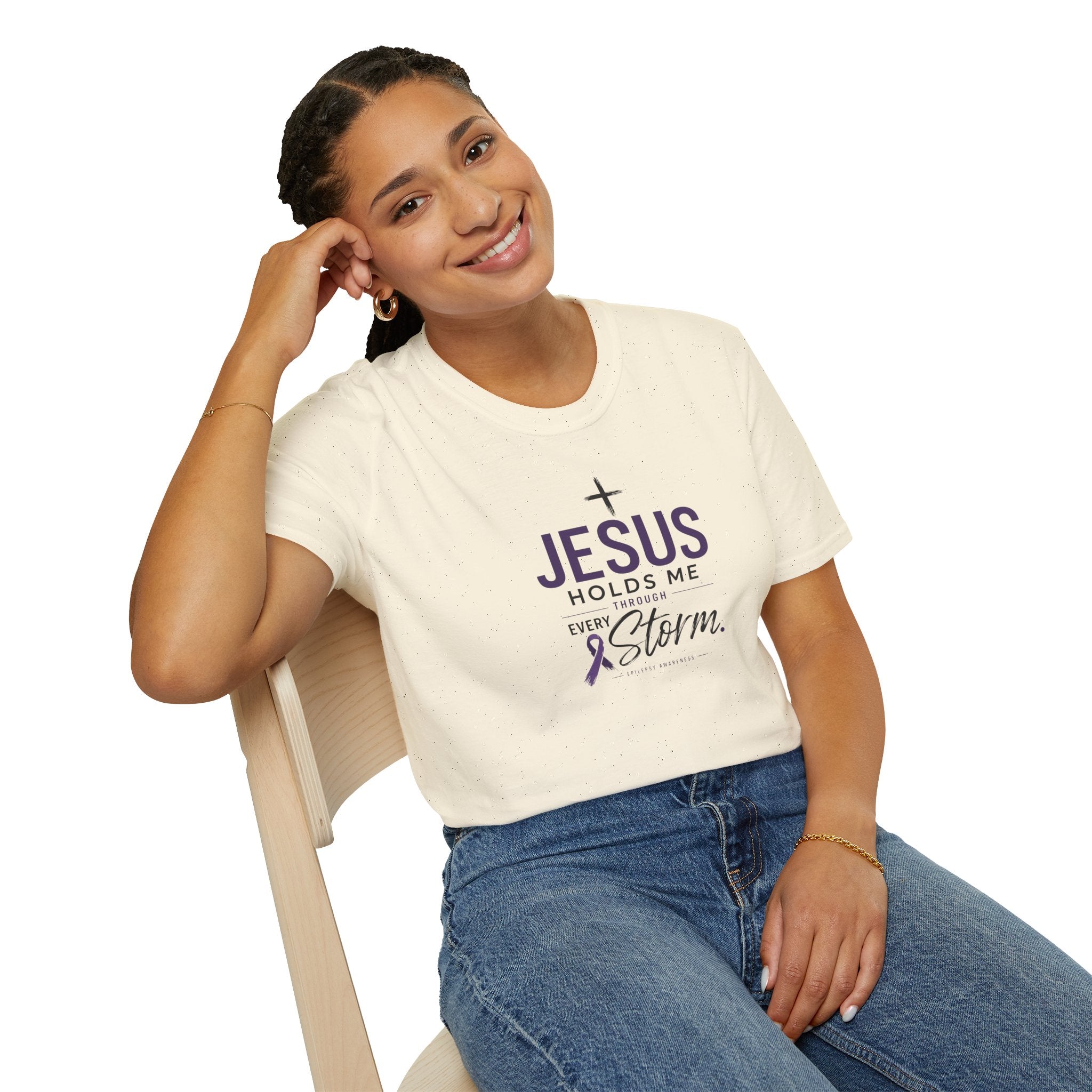 Jesus Holds Me Through Every Storm Epilepsy Awareness T-Shirt