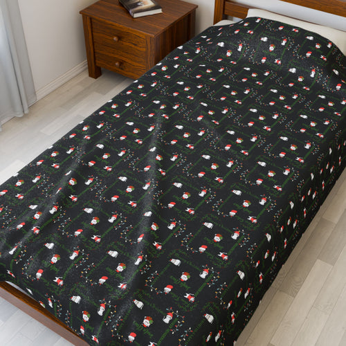 Cozy Christmas Cats Velveteen Plush Blanket - Decor, Blankets & Comforters - EpiAl's Shop