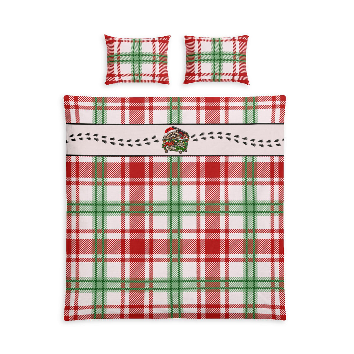 Merry, Bright & Slightly Trashy Christmas Bedding Set | Jimothy the Raccoon