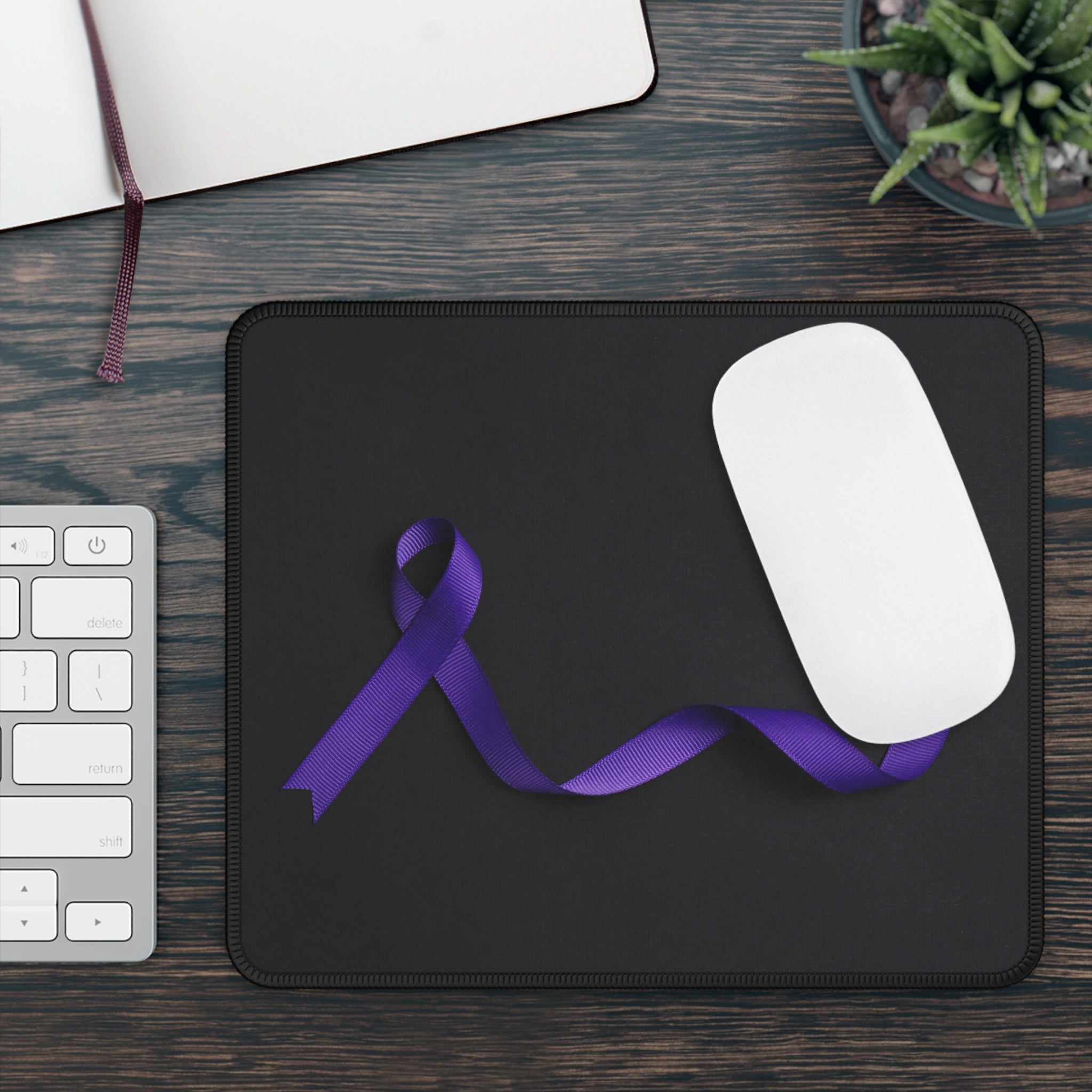 Photo depicting the ​Purple Ribbon Gaming Mouse Pad from EpiAl's Shop.