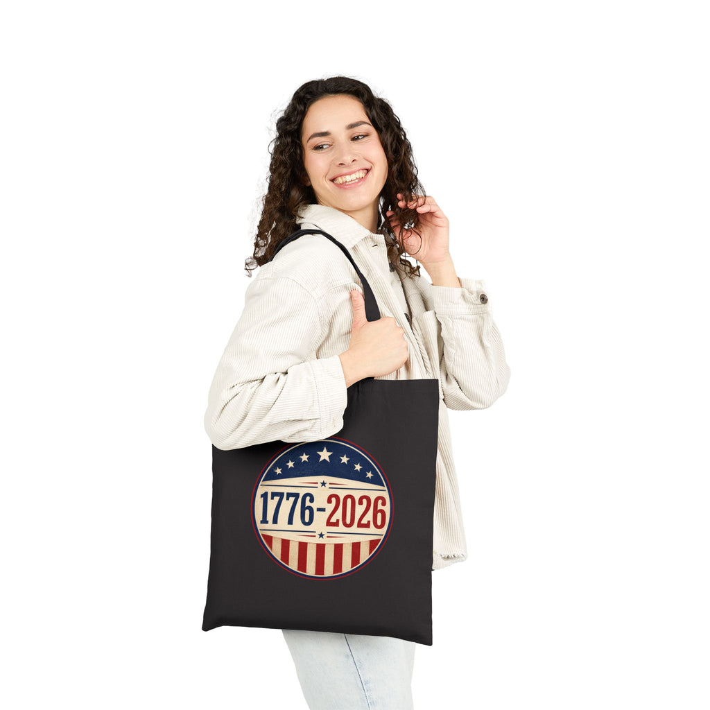 1776–2026 America Anniversary Canvas Tote Bag | Patriotic USA Carryall