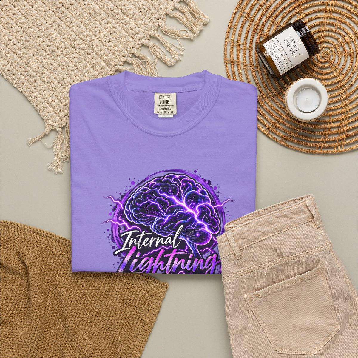 Internal Lightning Epilepsy Awareness Garment-Dyed T-Shirt