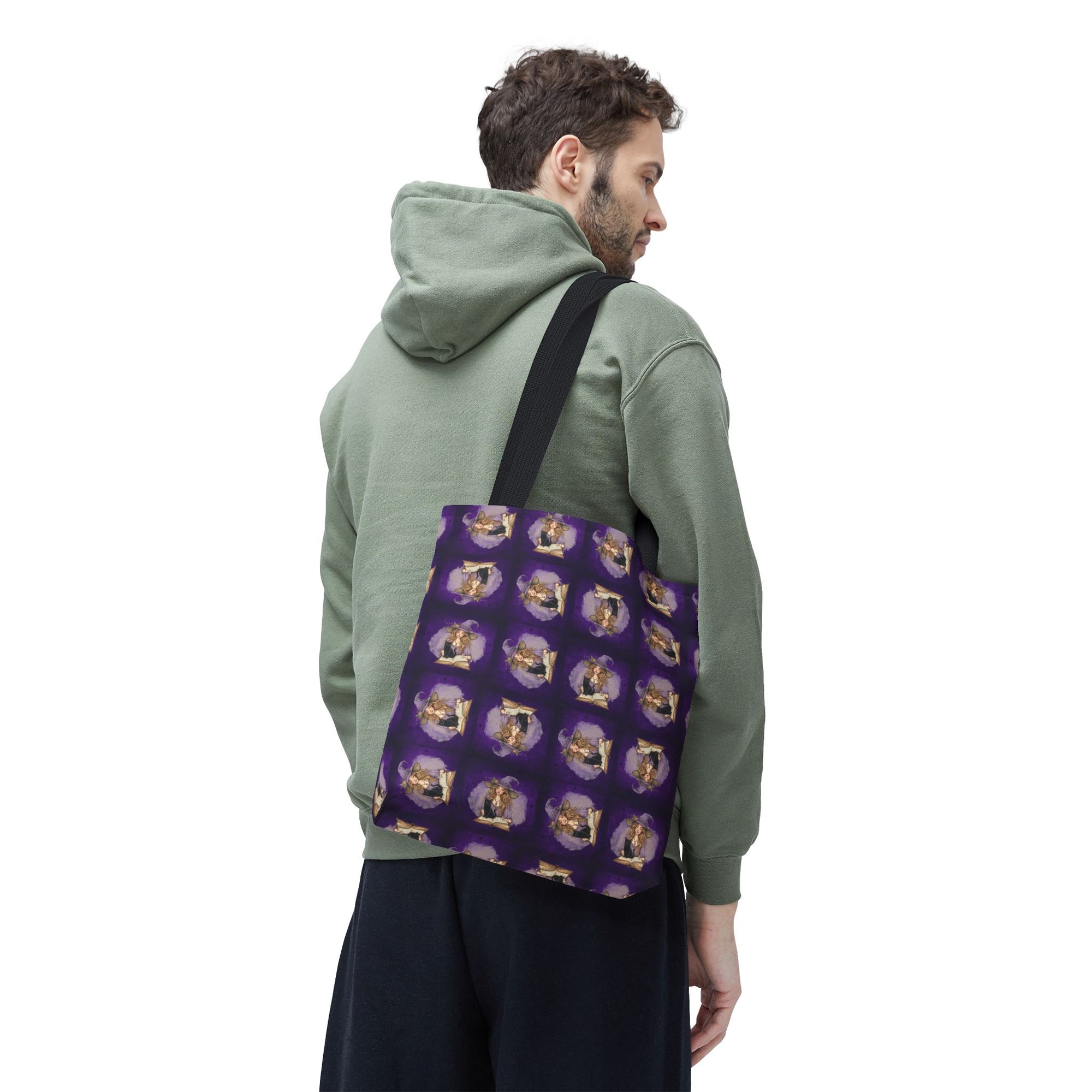 Vibrant Witchy Cat Lady Tote Bag