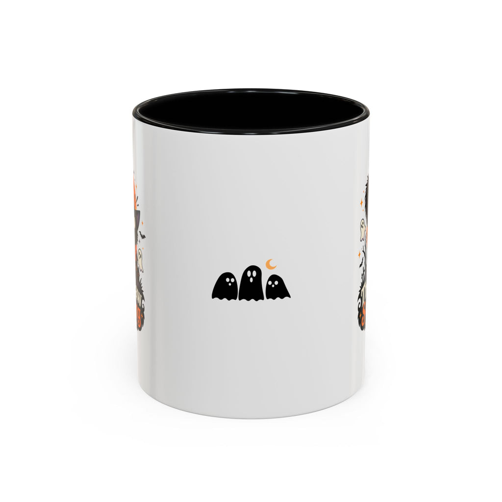 The Cat Saw Something Halloween Black Cat Accent Mug