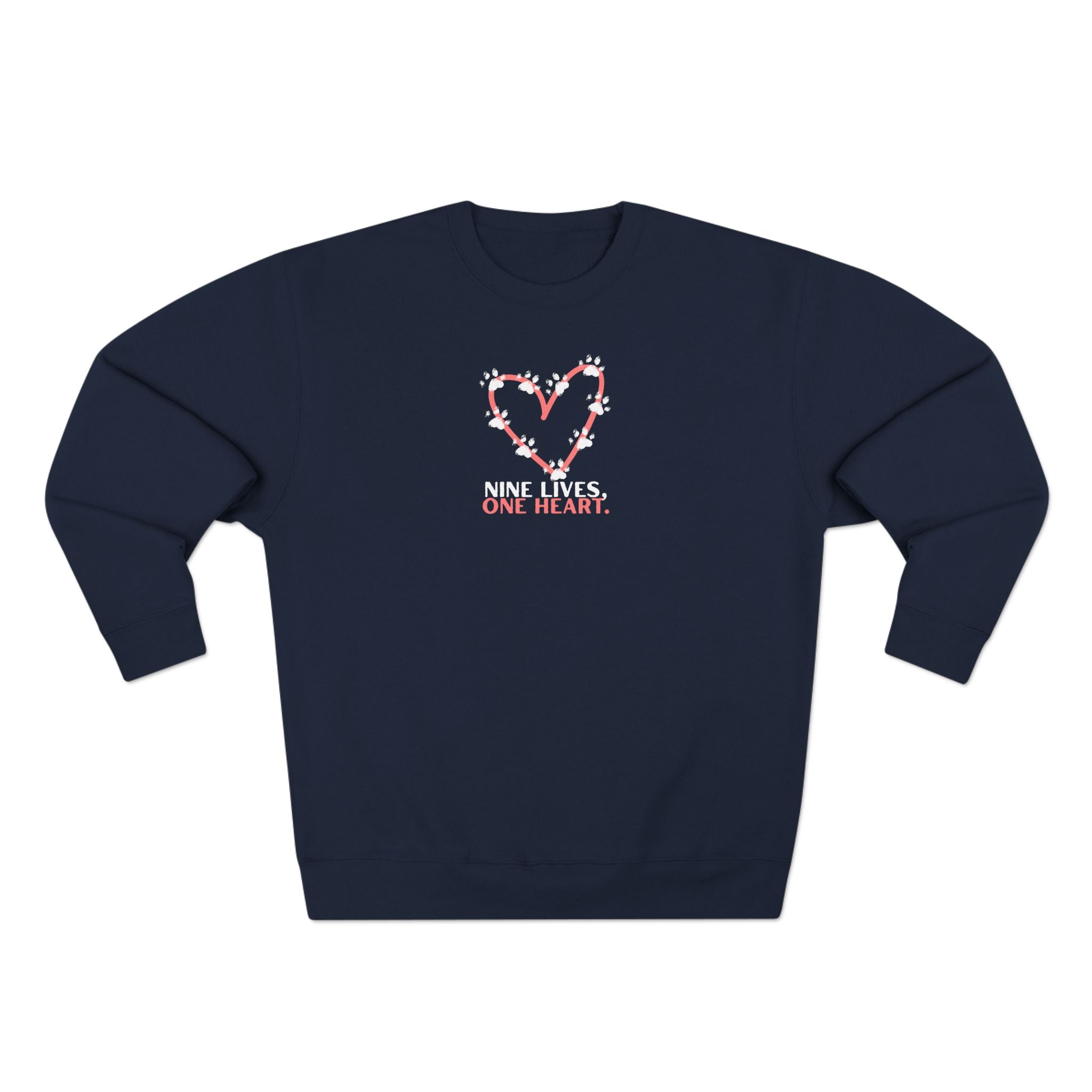 Nine Lives, One Heart – Cat Lover Sweatshirt