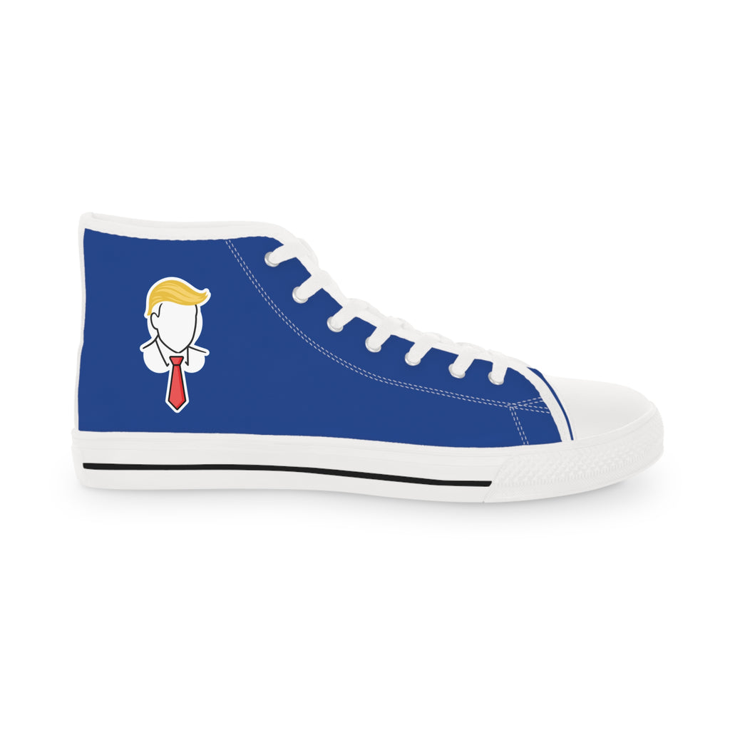 Executive Hairline Men’s High-Top Sneakers – Political Parody Statement Shoes