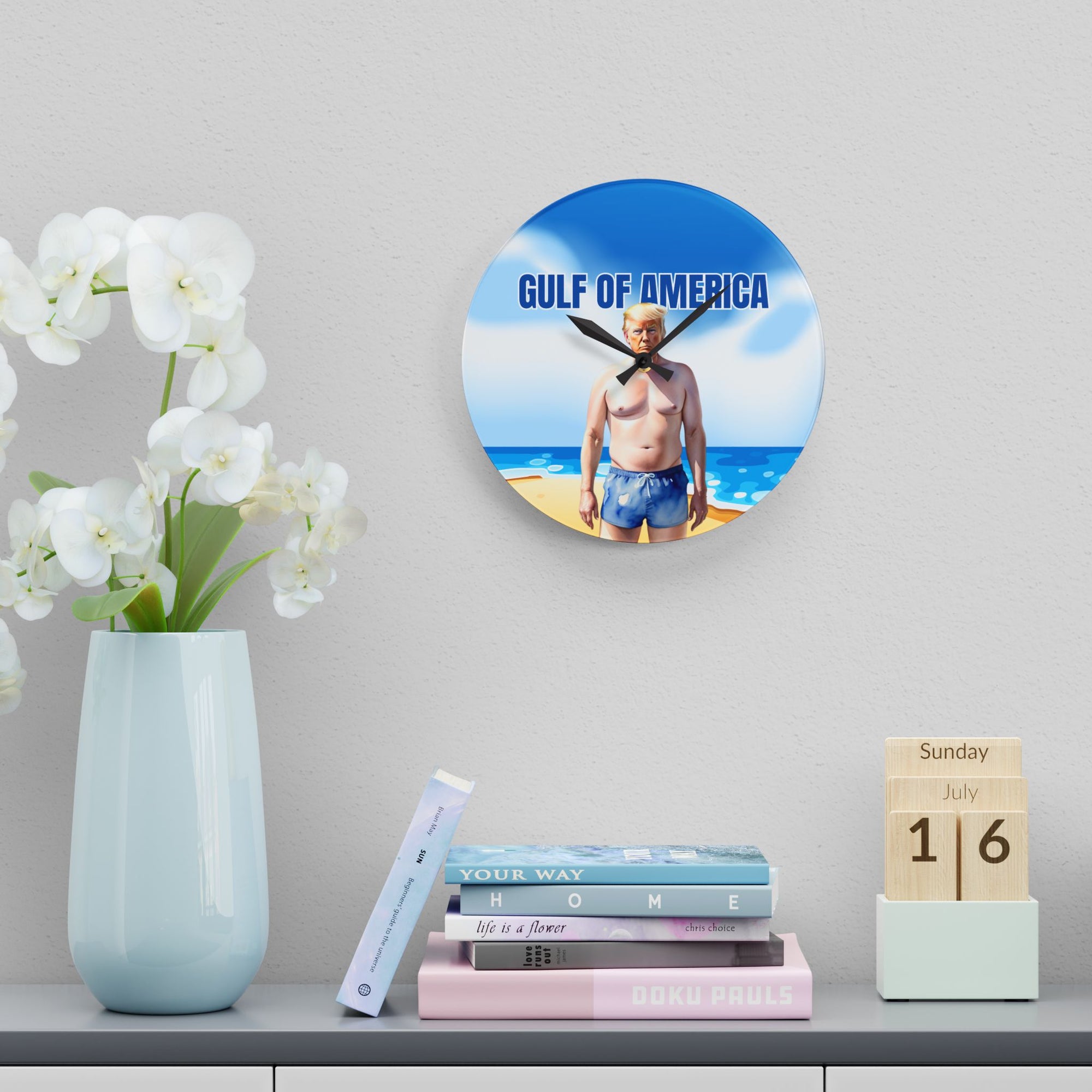 American Gulf Acrylic Wall Clock - Stylish Coastal Home Decor