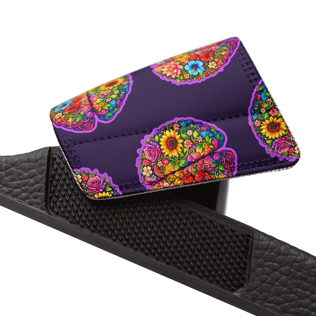 Floral Brain Women's Slide Sandals – Epilepsy Awareness Comfort Slides