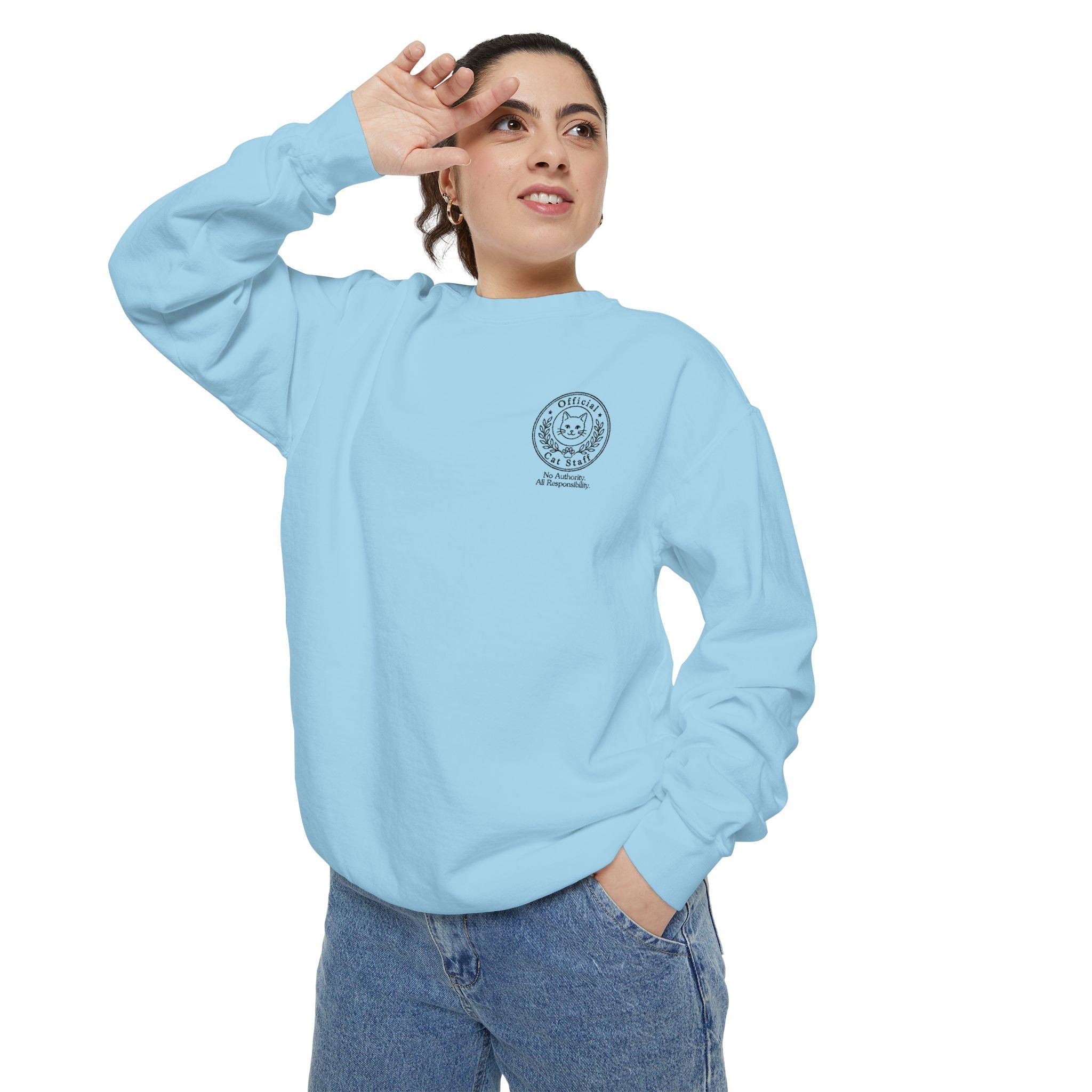 Official Cat Staff Embroidered Relaxed-Fit Sweatshirt