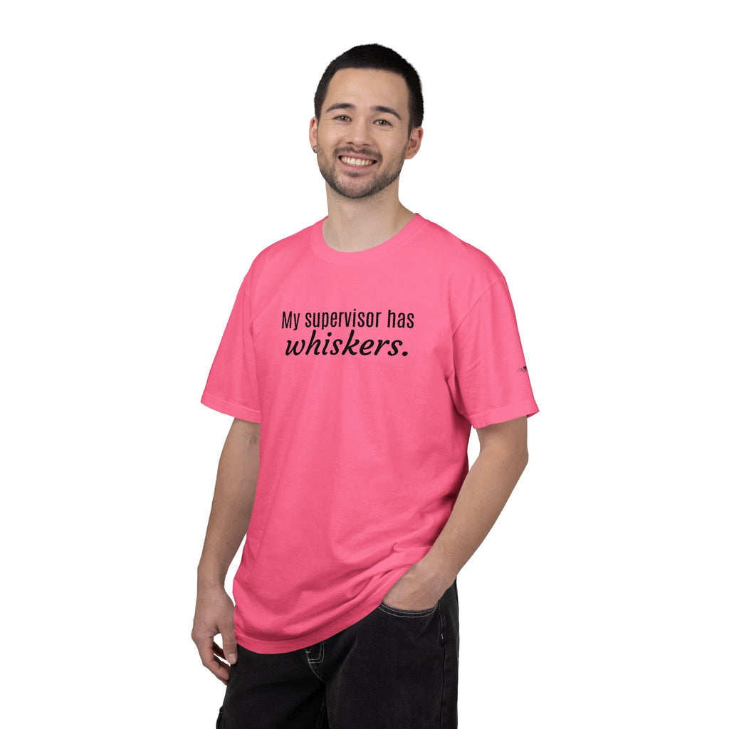 My Supervisor Has Whiskers Embroidered Comfort Colors T-Shirt