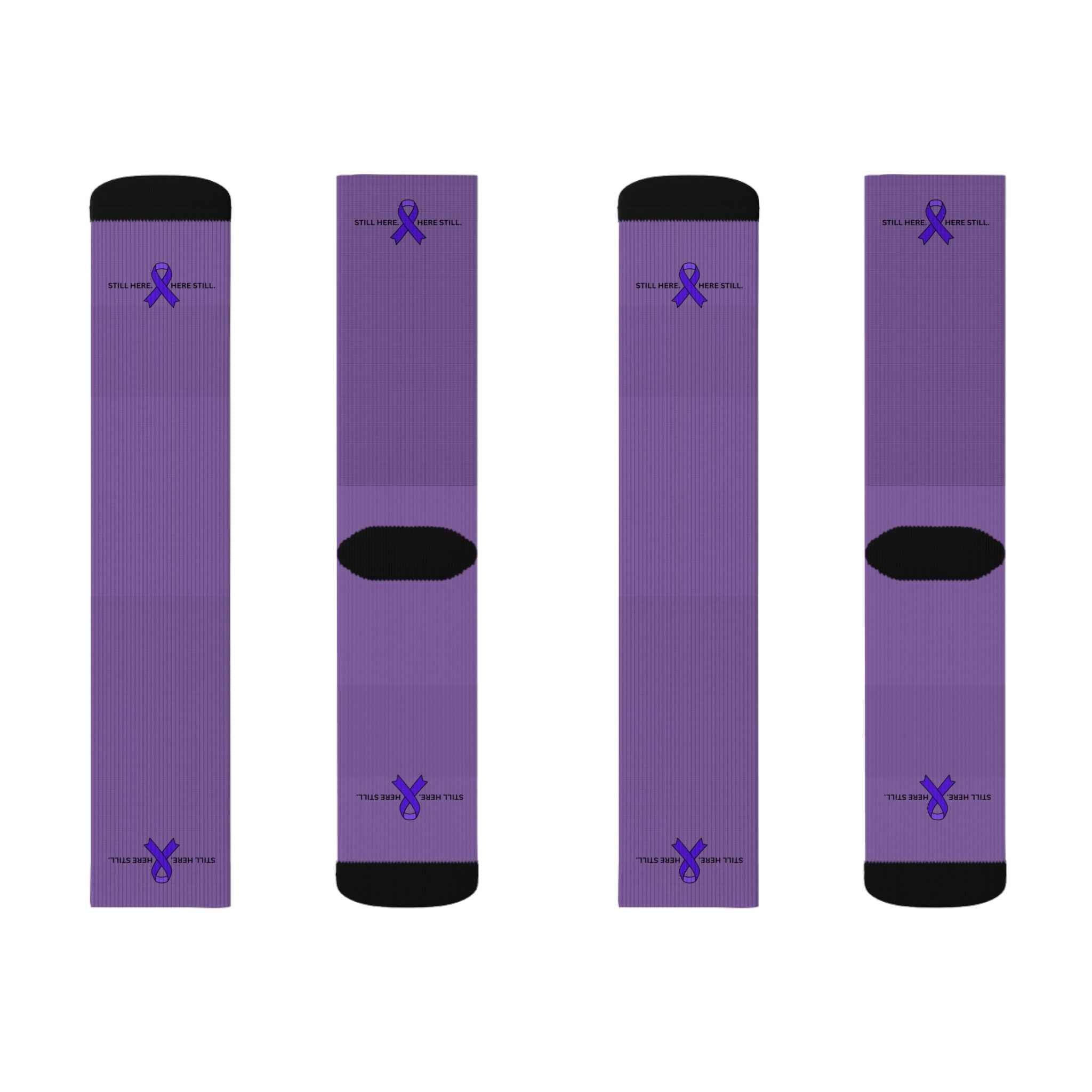 Still Here. Here Still. Epilepsy Awareness Crew Socks