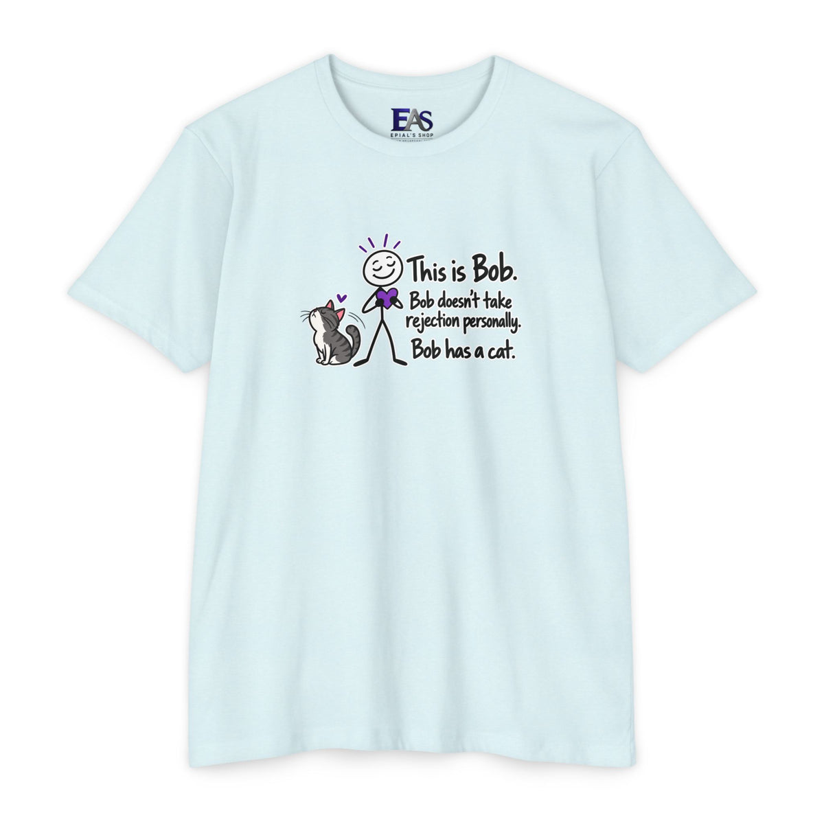 This Is Bob. Bob Has a Cat. Funny Cat Lover T-Shirt | Cat Humor Tee