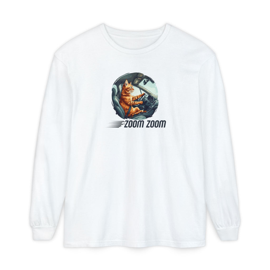 Zoom Zoom Zoomie Kitty Long Sleeve Tee, Unisex Spooky Shirt