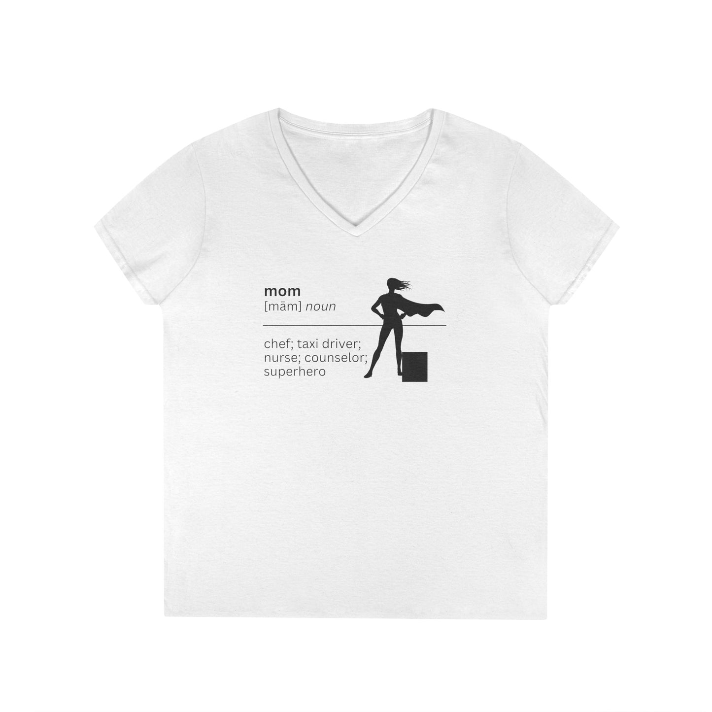 Mom Definition V-Neck T-Shirt - Superhero