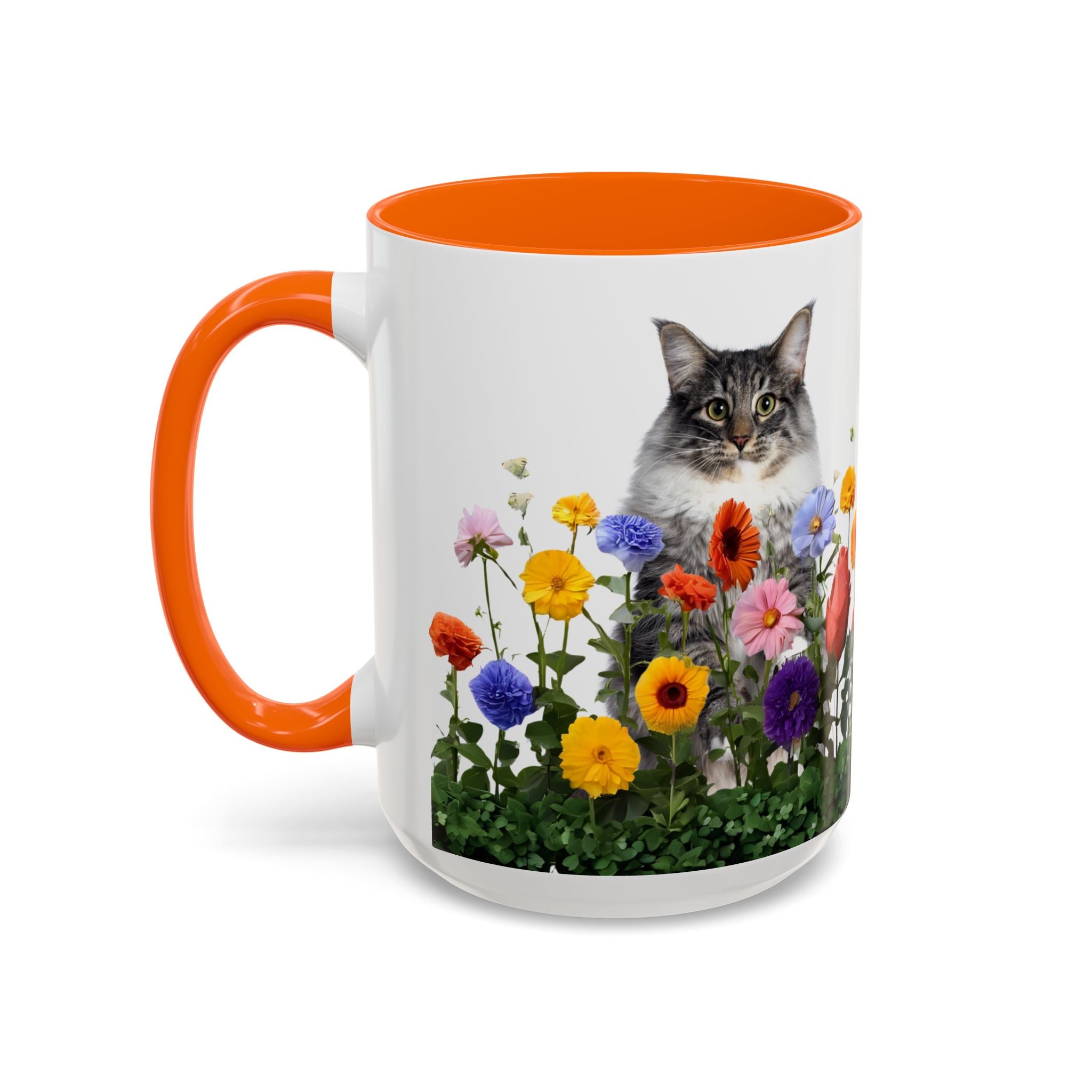 Floral Cats Coffee Mug - 11 oz/15 oz