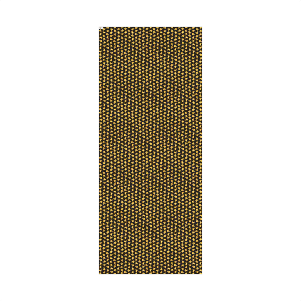 Main Character Crowned Star Wrapping Paper | Cute Black & Gold Gift Wrap