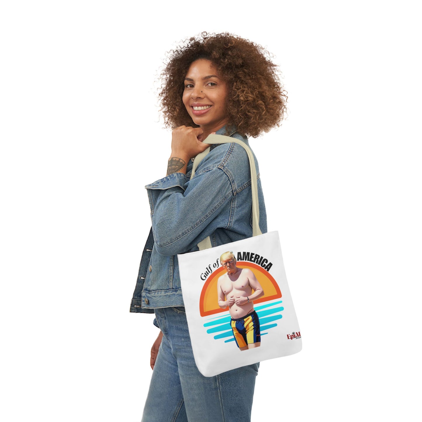Gulf of America Canvas Tote Bag with 4-Color Straps - Fun Beach Accessory