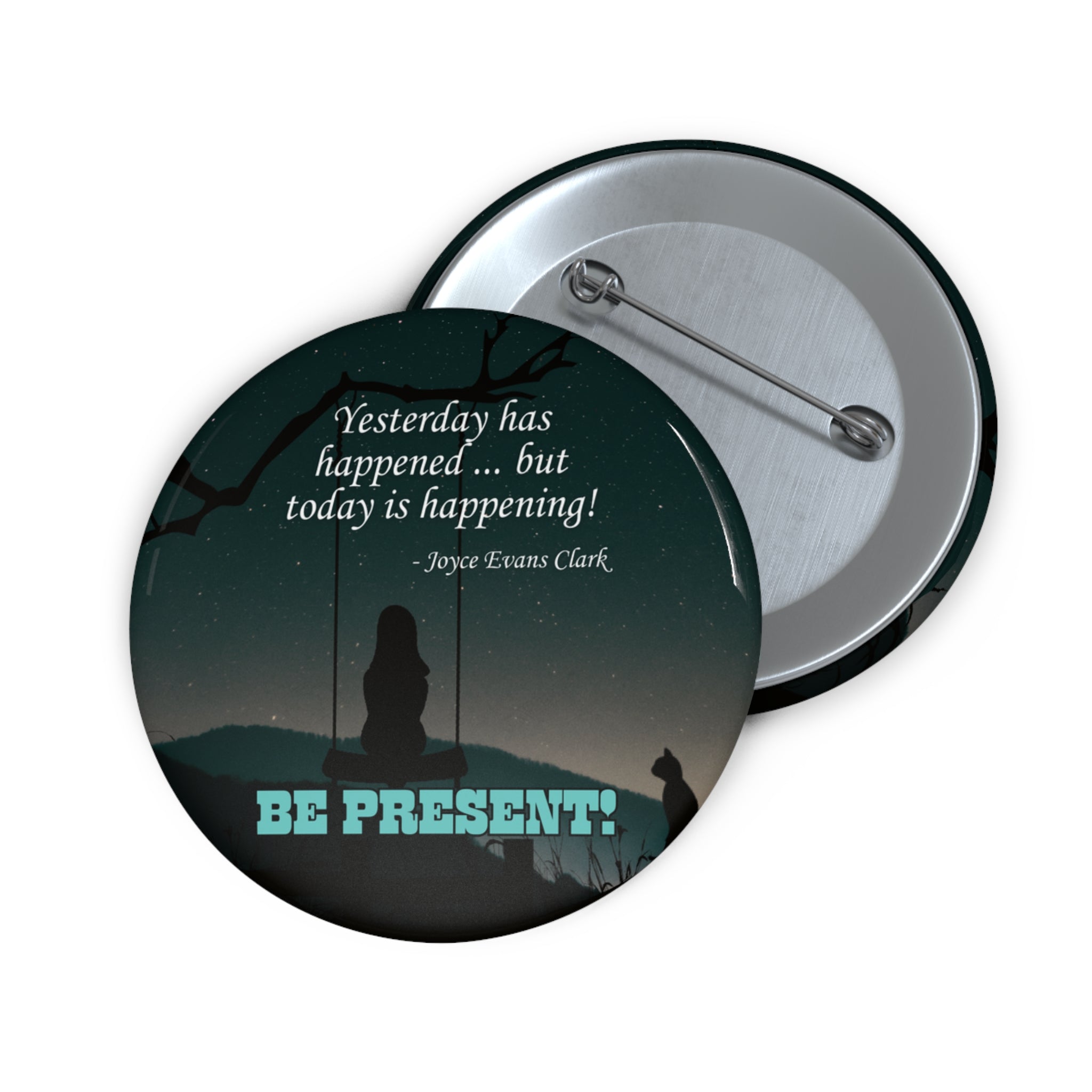 Photo depicting the ​Happening Pin Buttons from EpiAl's Shop.