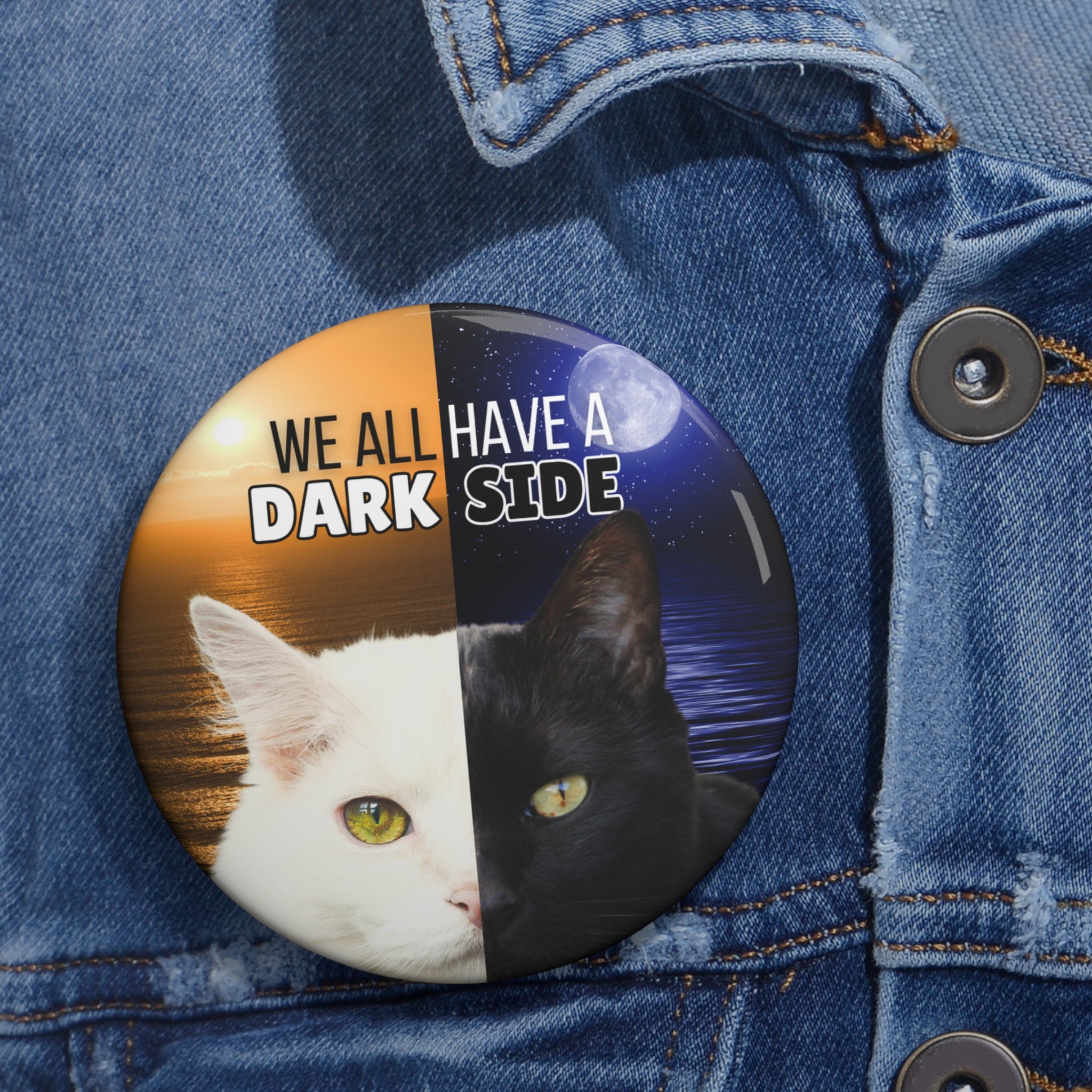 Photo depicting the ​Dark Side Pin Buttons from EpiAl's Shop.