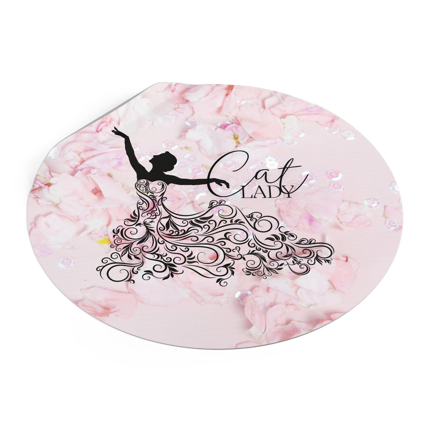 Dressy Cat Lady Round Vinyl Stickers