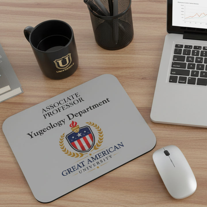 Associate Professor, Yugeology Department Mouse Pad – Political Parody Desk Accessory