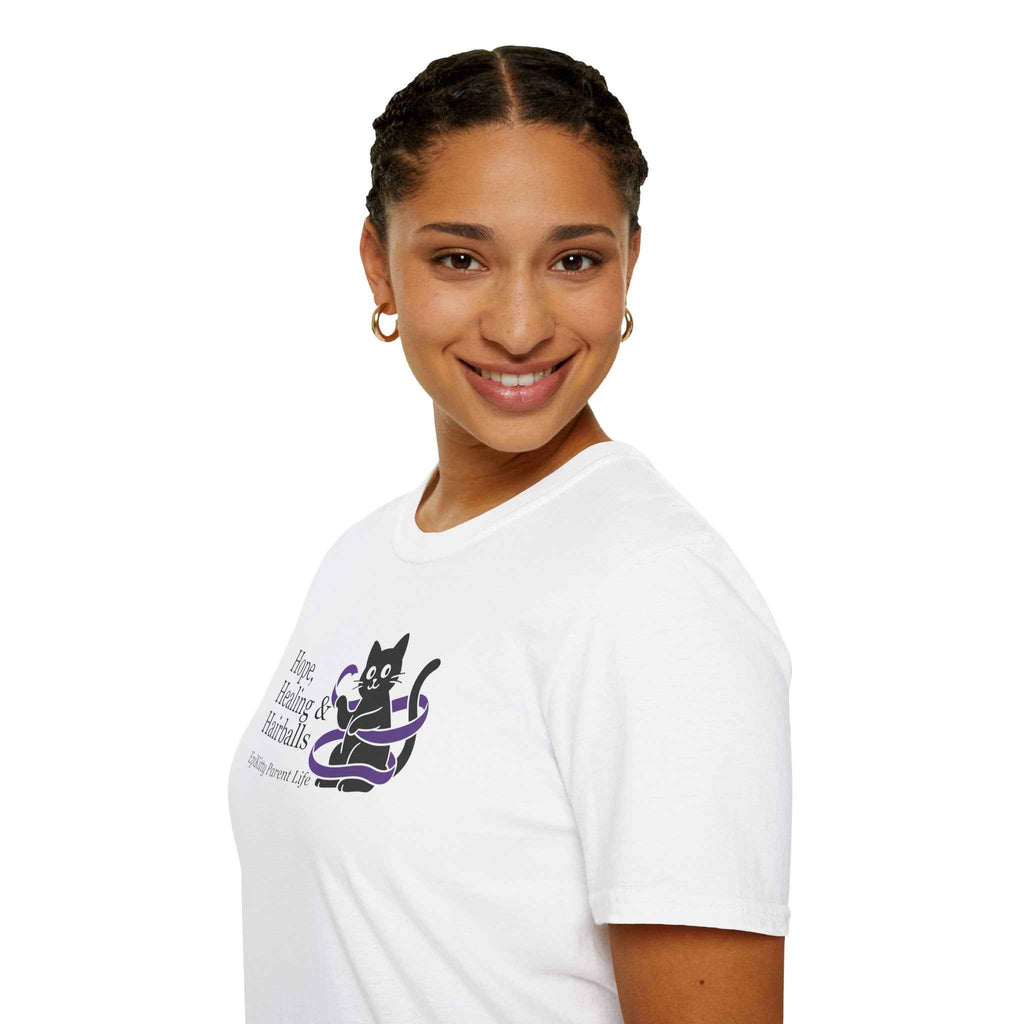 Hope, Healing & Hairballs Cat T-Shirt – Epikitty Parent Awareness Tee
