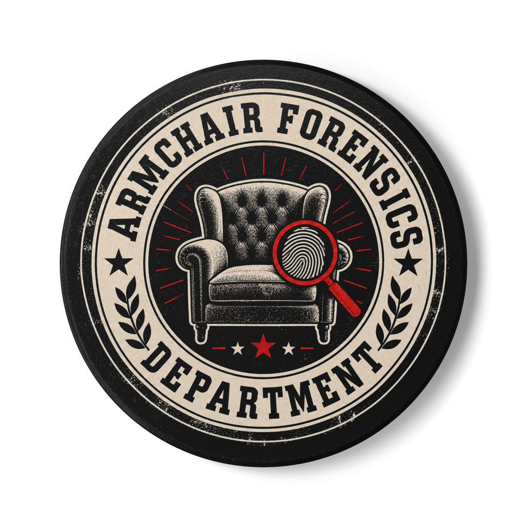 Armchair Forensics Department Ceramic Coaster, True Crime Coaster