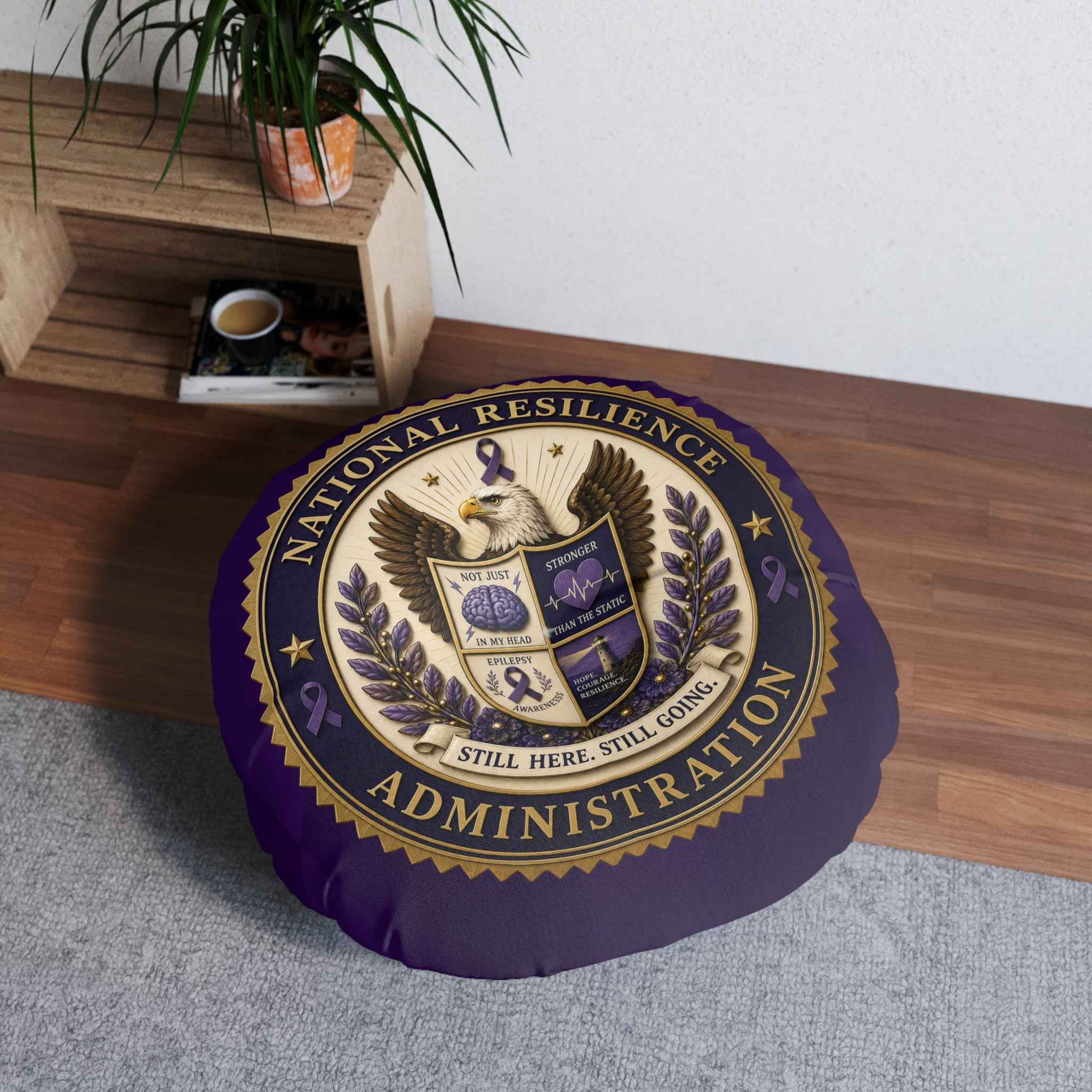 National Resilience Administration Epilepsy Awareness Floor Pillow