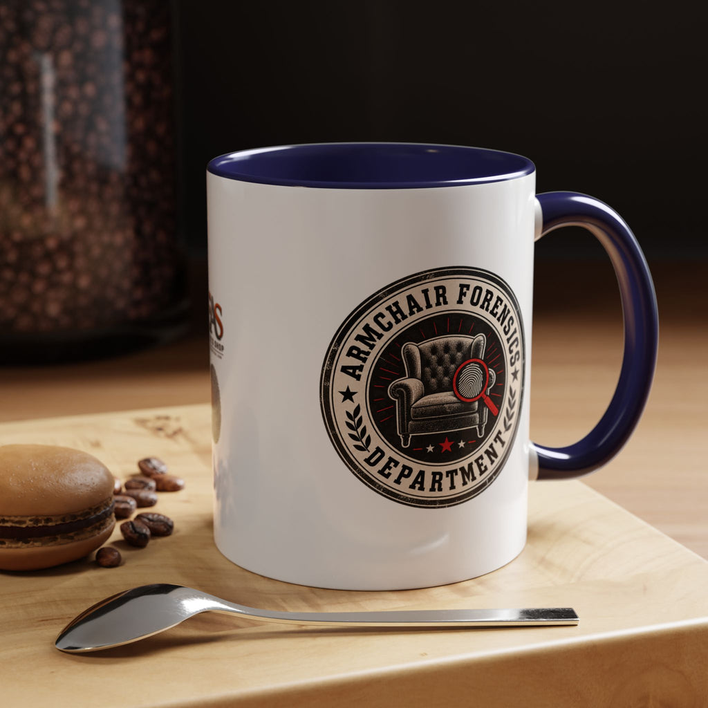 Armchair Forensics Department Accent Coffee Mug, True Crime Mug, 11 oz & 15 oz