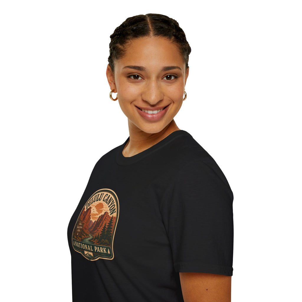 Delulu Canyon National Park Unisex T-Shirt | Funny Retro National Park Parody Tee
