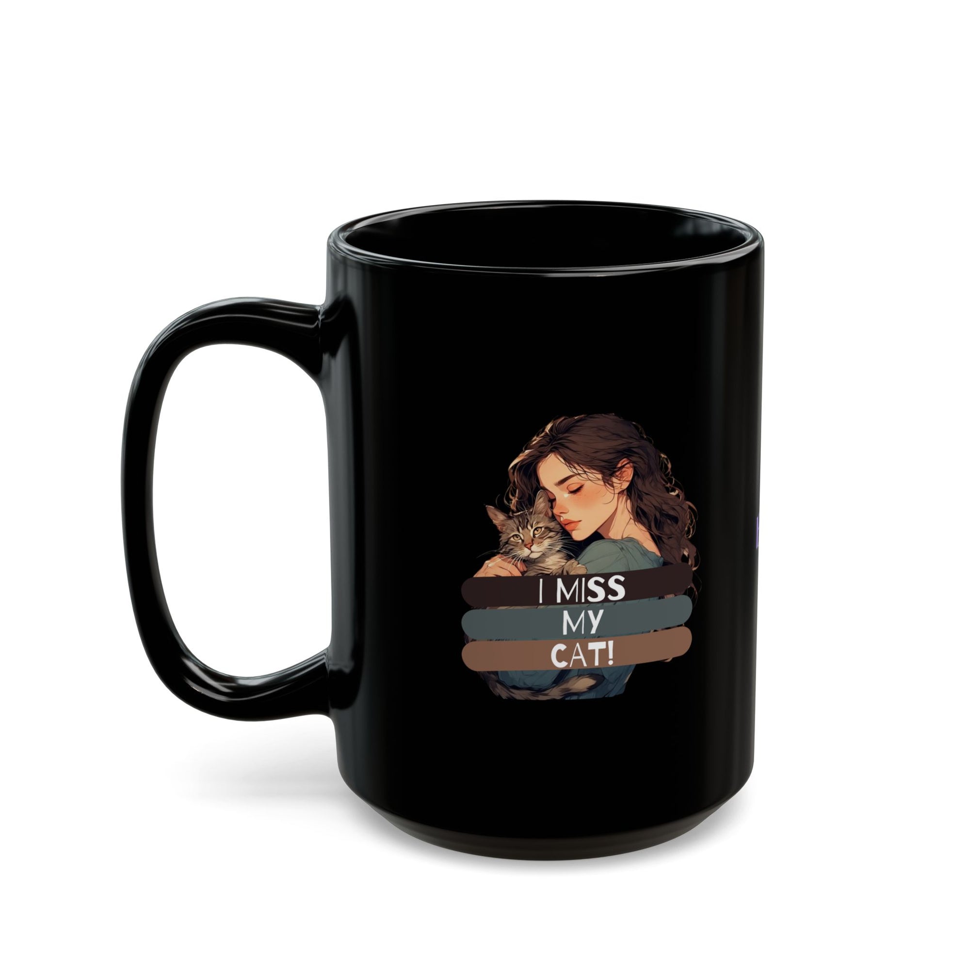 I Miss My Cat Black Mug