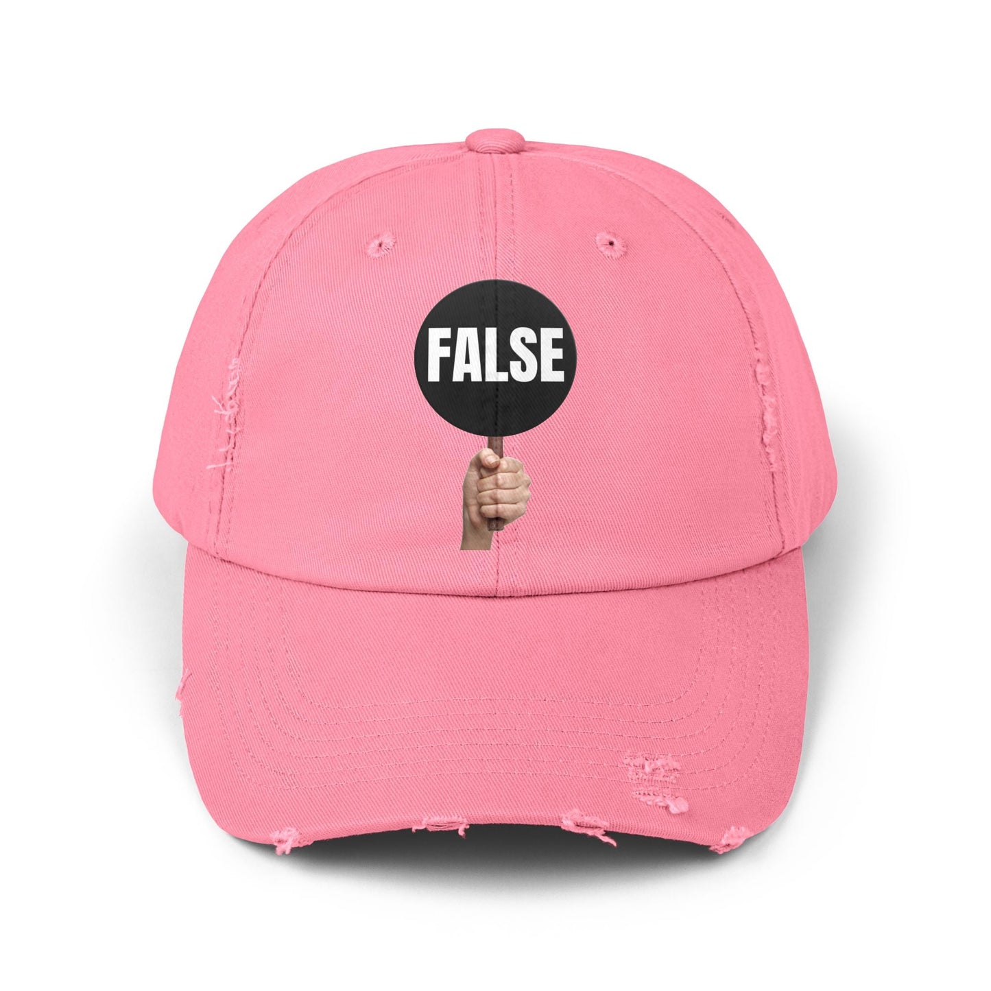 False Sign Unisex Distressed Cap Printify