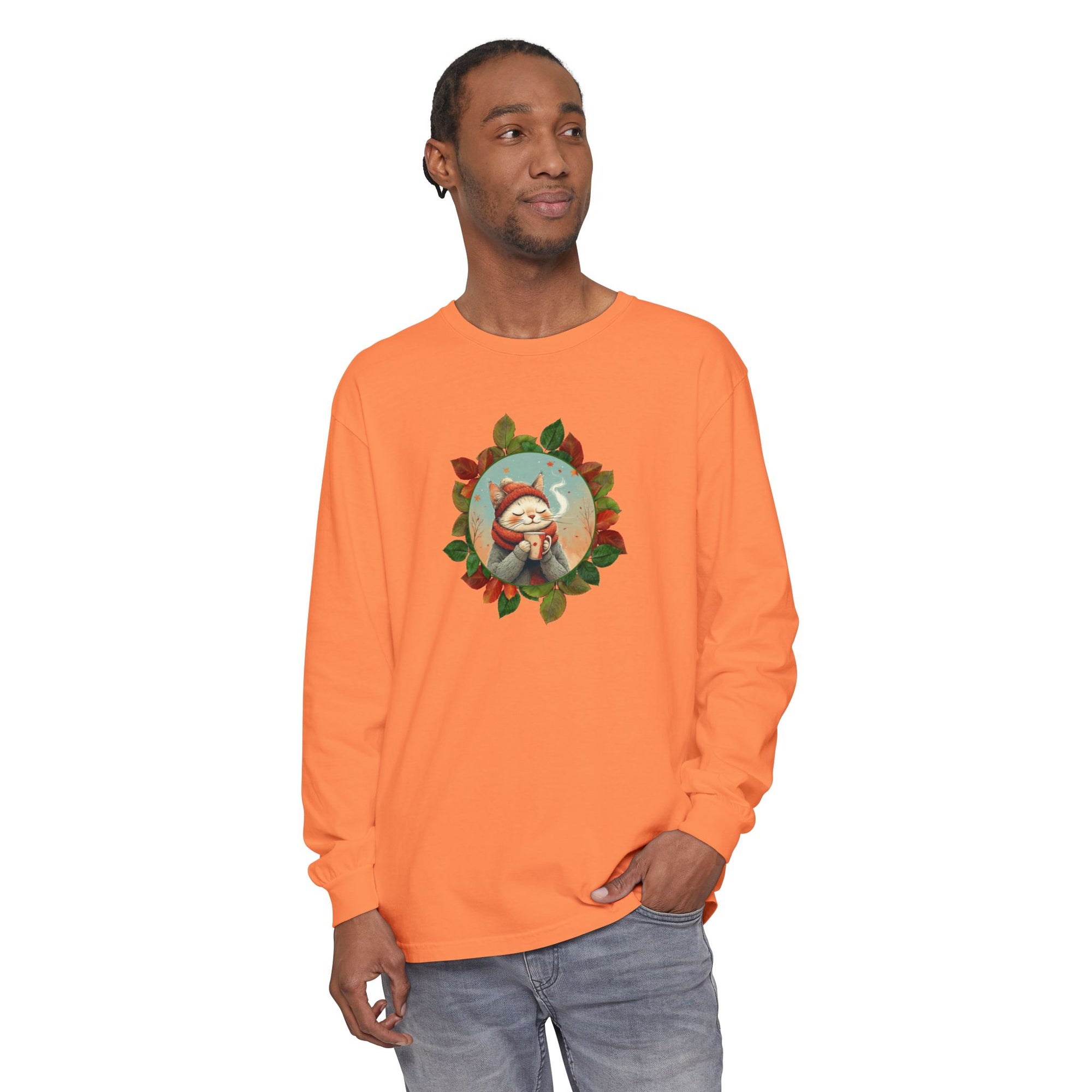 Country Autumn Kitty Long Sleeve T-Shirt | Fall Fashion