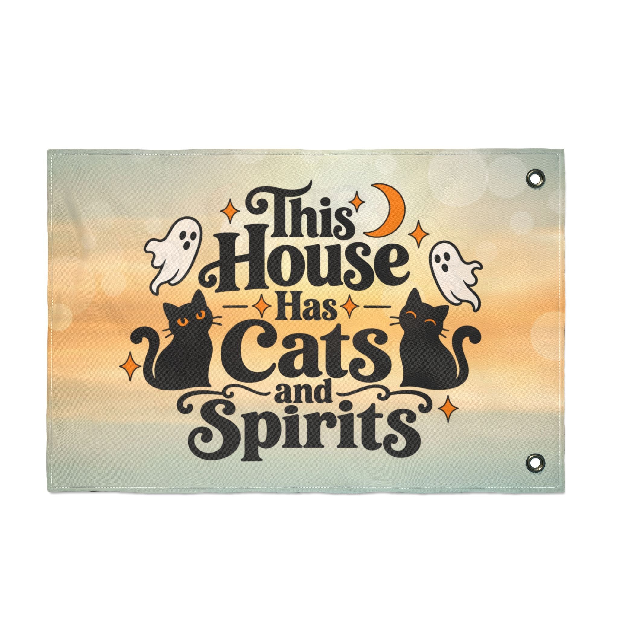 This House Has Cats and Spirits Double-Sided Flag