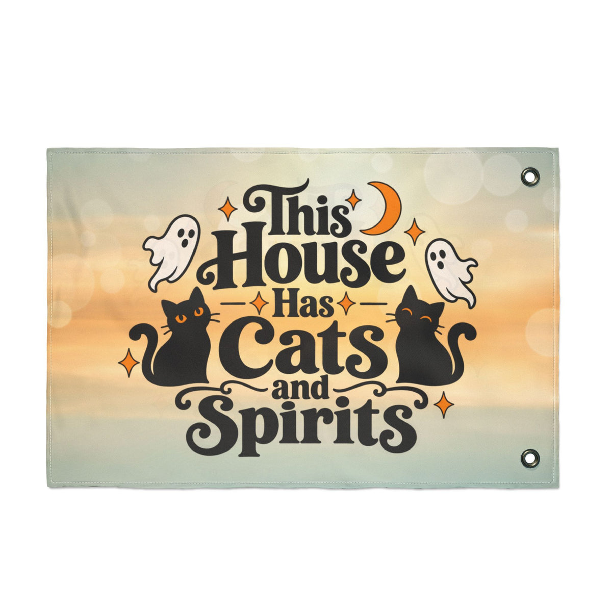 This House Has Cats and Spirits Double-Sided Flag