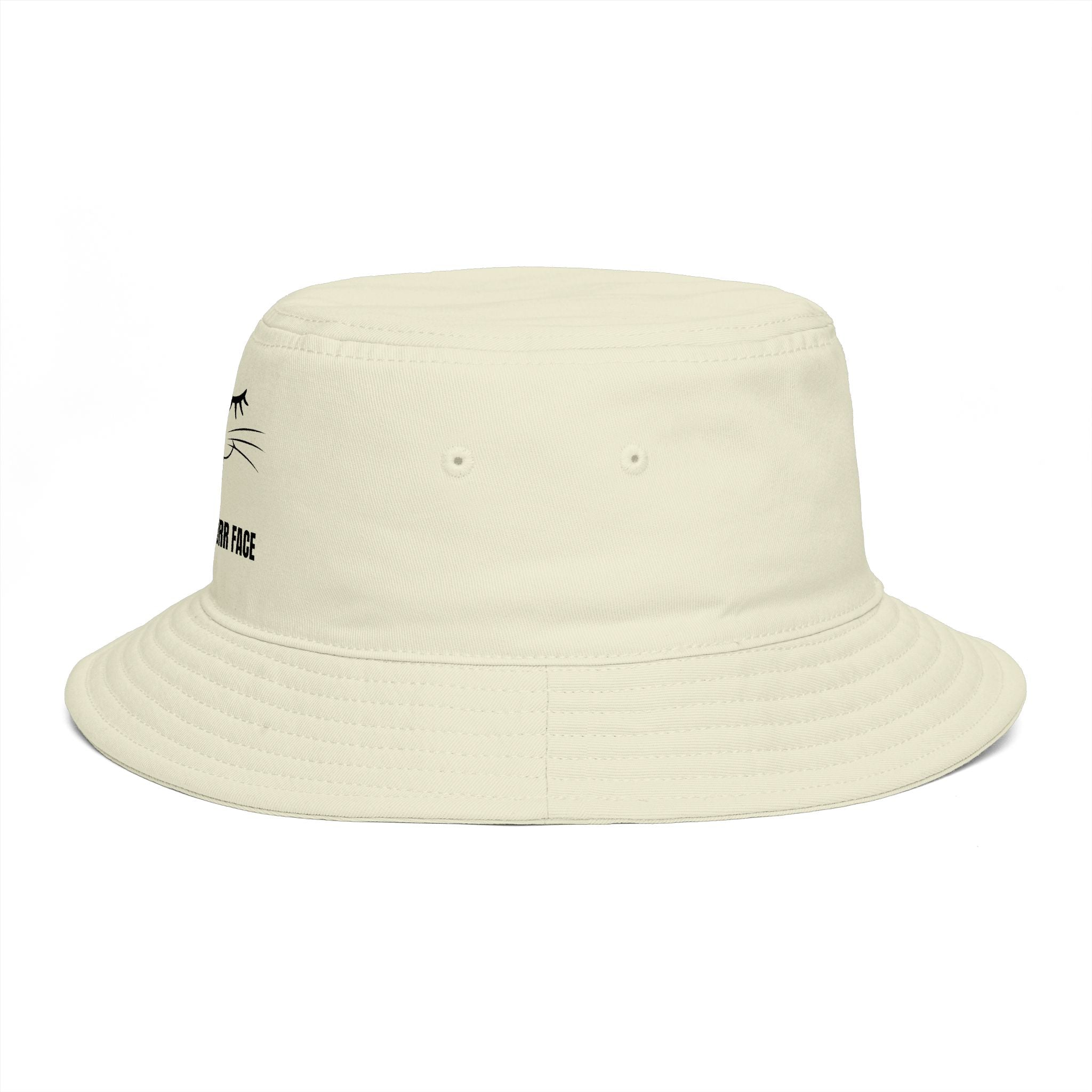 Resting Purr Face Embroidered Cat Bucket Hat