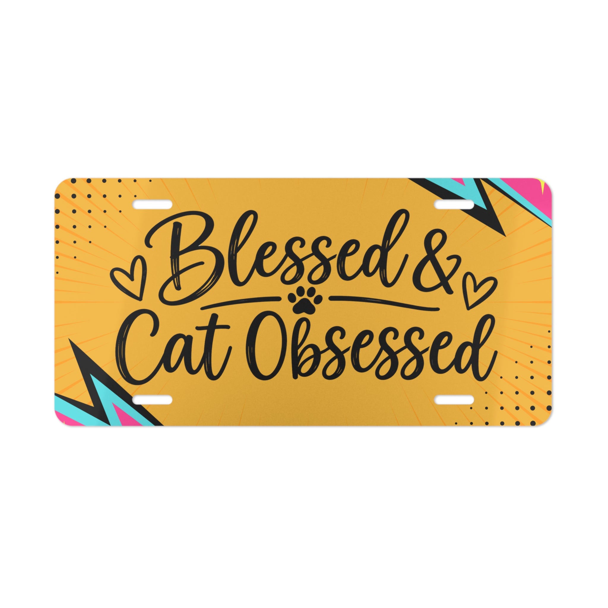Blessed & Cat Obsessed Vanity License Plate