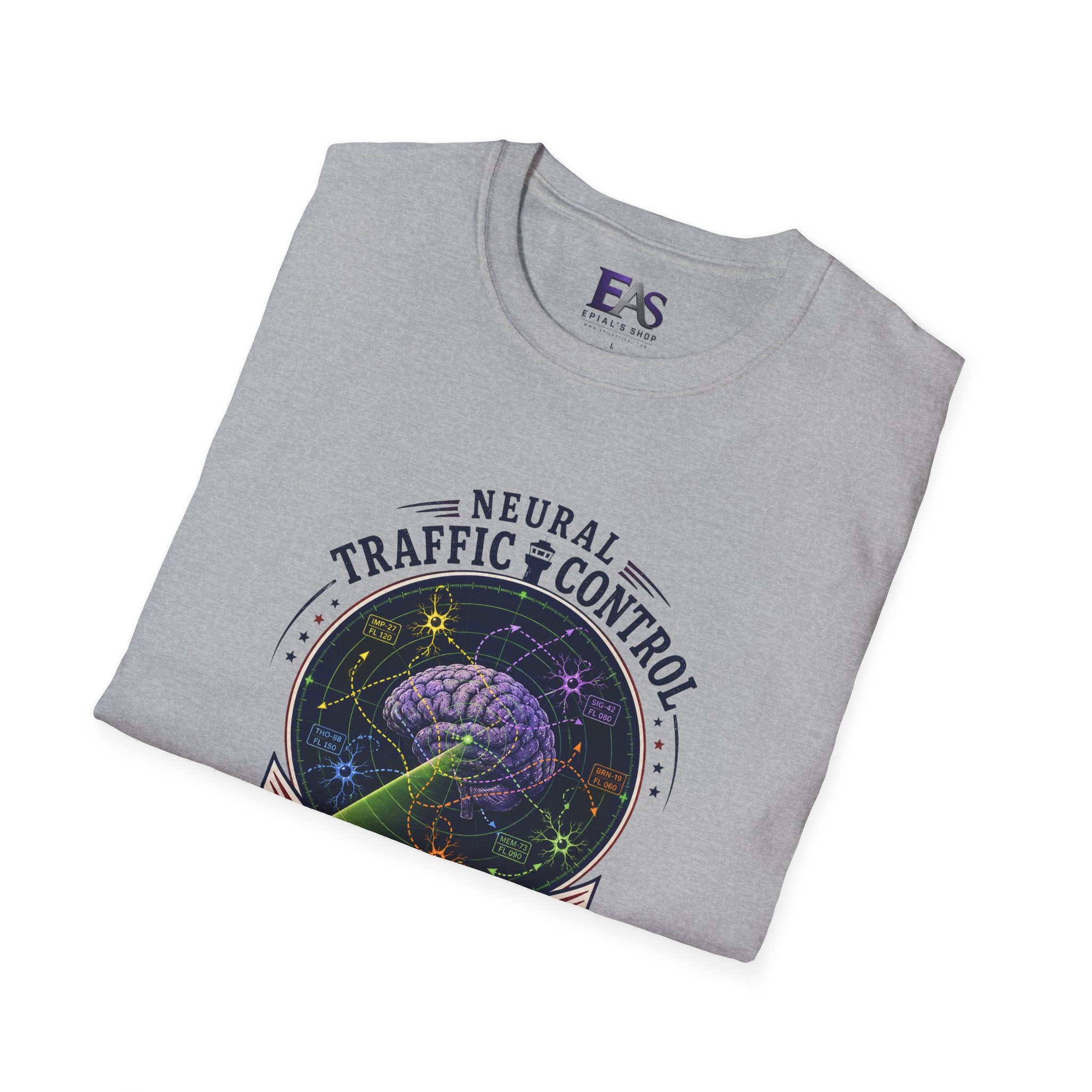Neural Traffic Control T-Shirt | Brain Radar Graphic Tee