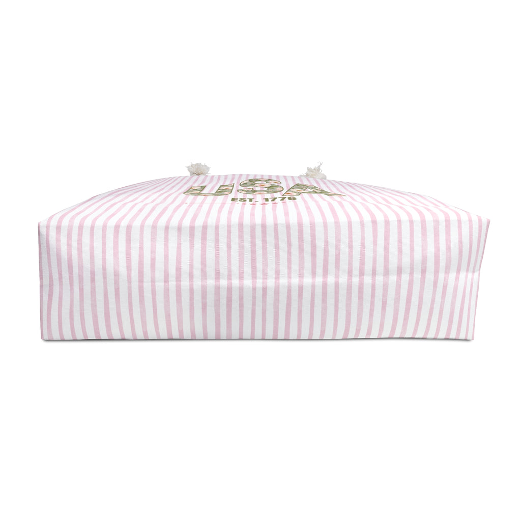 Floral USA 1776 Weekender Bag – Pink Stripe Americana Travel Tote