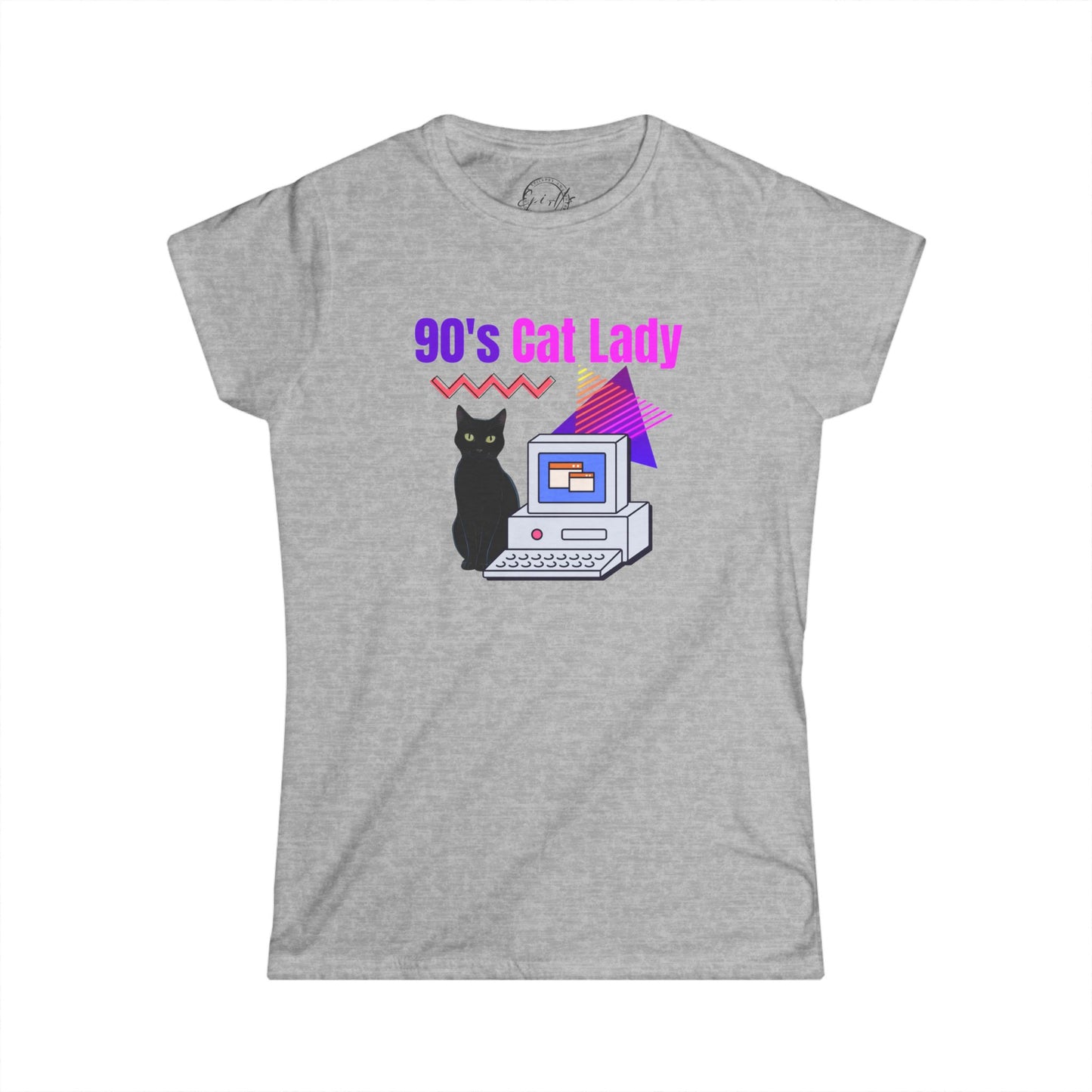 90's Cat Lady Graphic Tee - Fun Retro Style for Cat Lovers