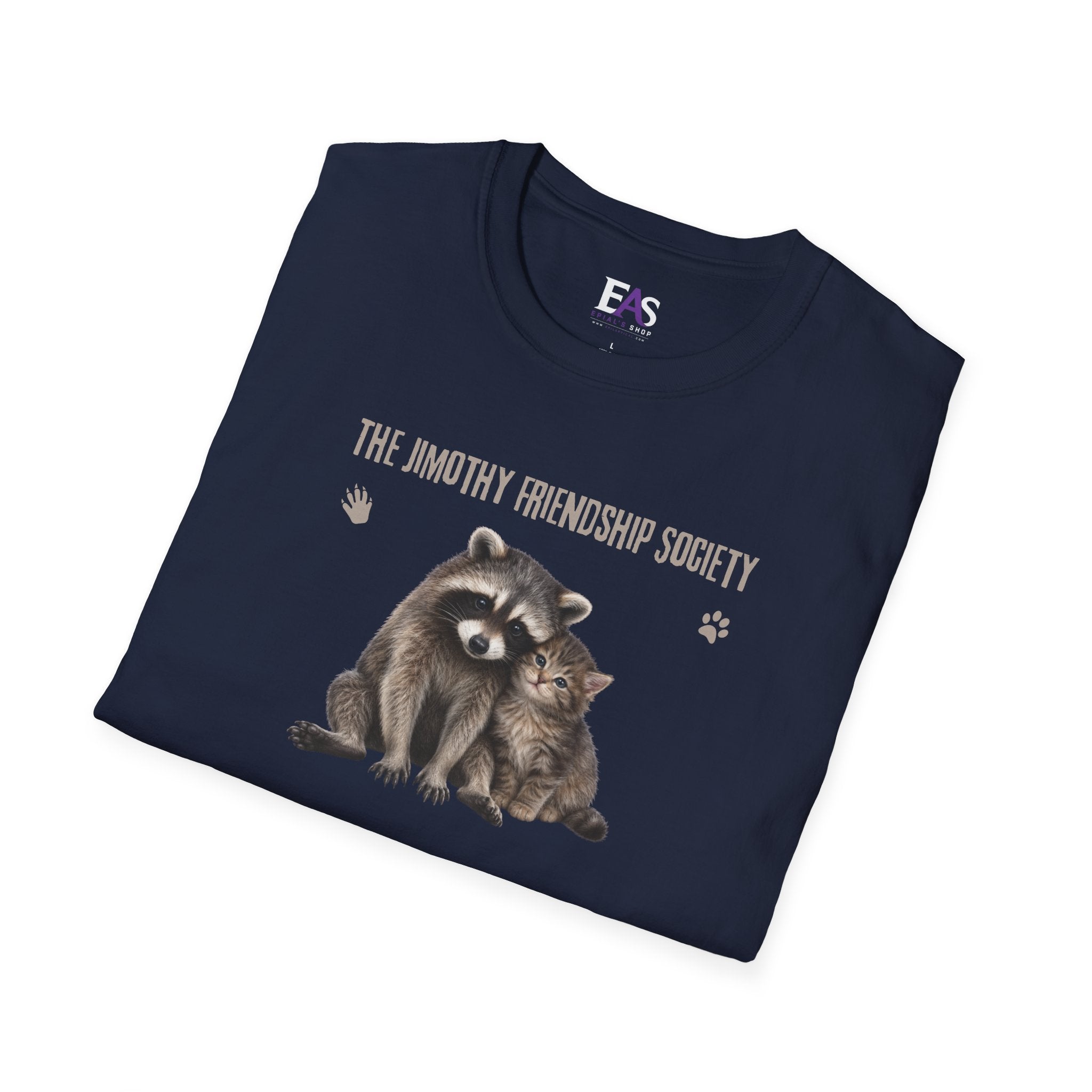 The Jimothy Friendship Society T-Shirt | Raccoon and Kitten Tee