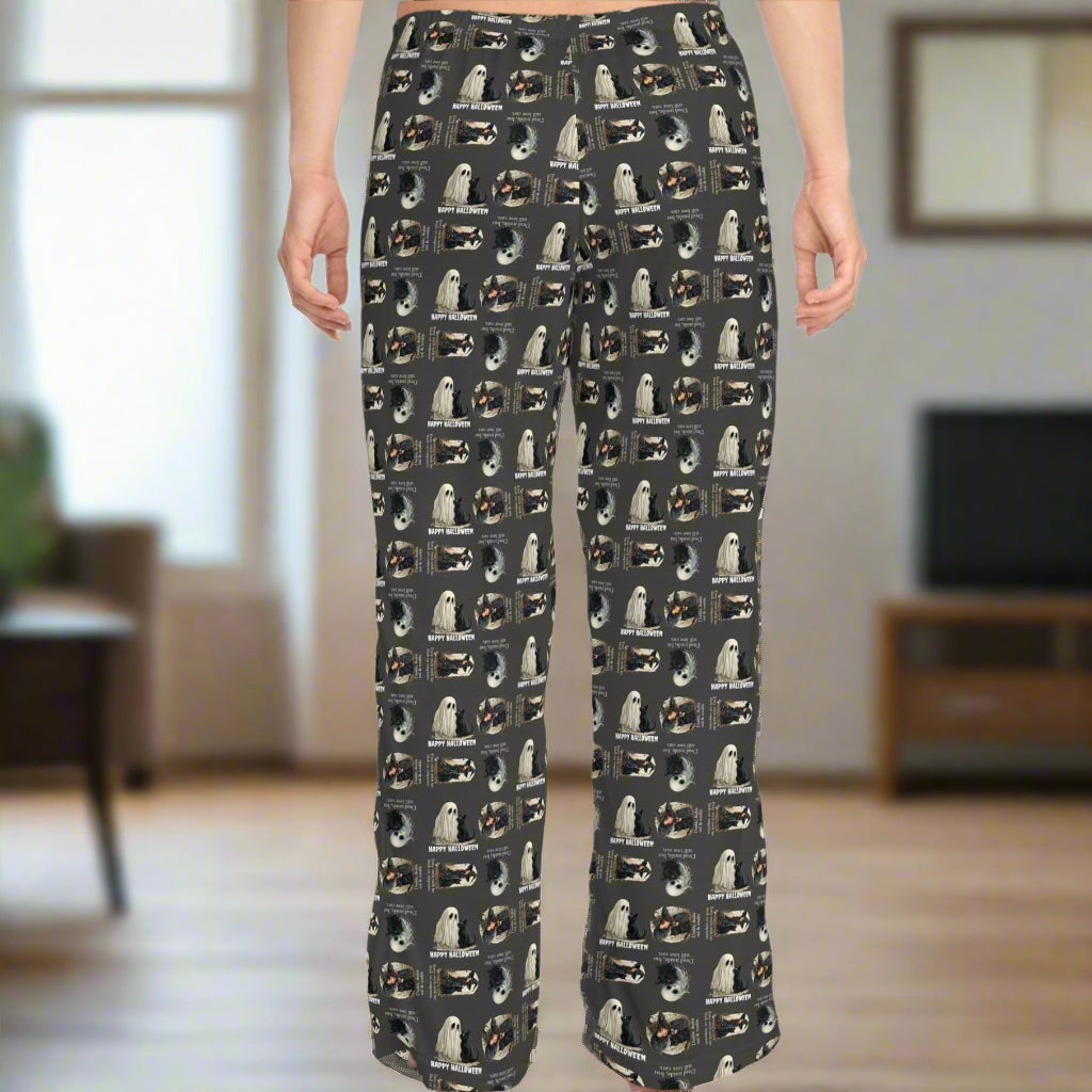 Cozy Halloween Cat-Themed Women's Pajama Pants