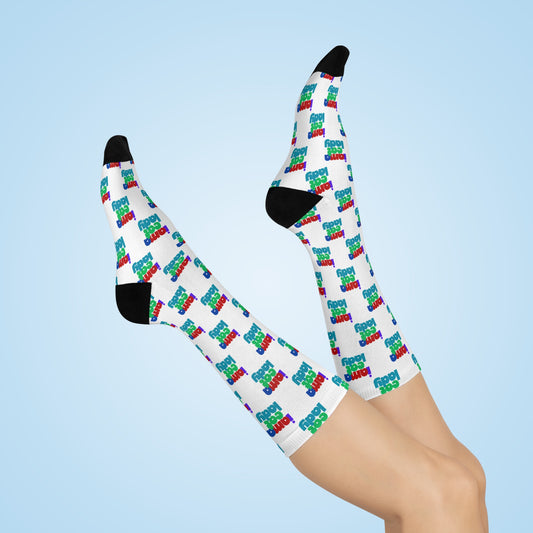 Colorful Cat Lady Statement Cushioned Crew Socks