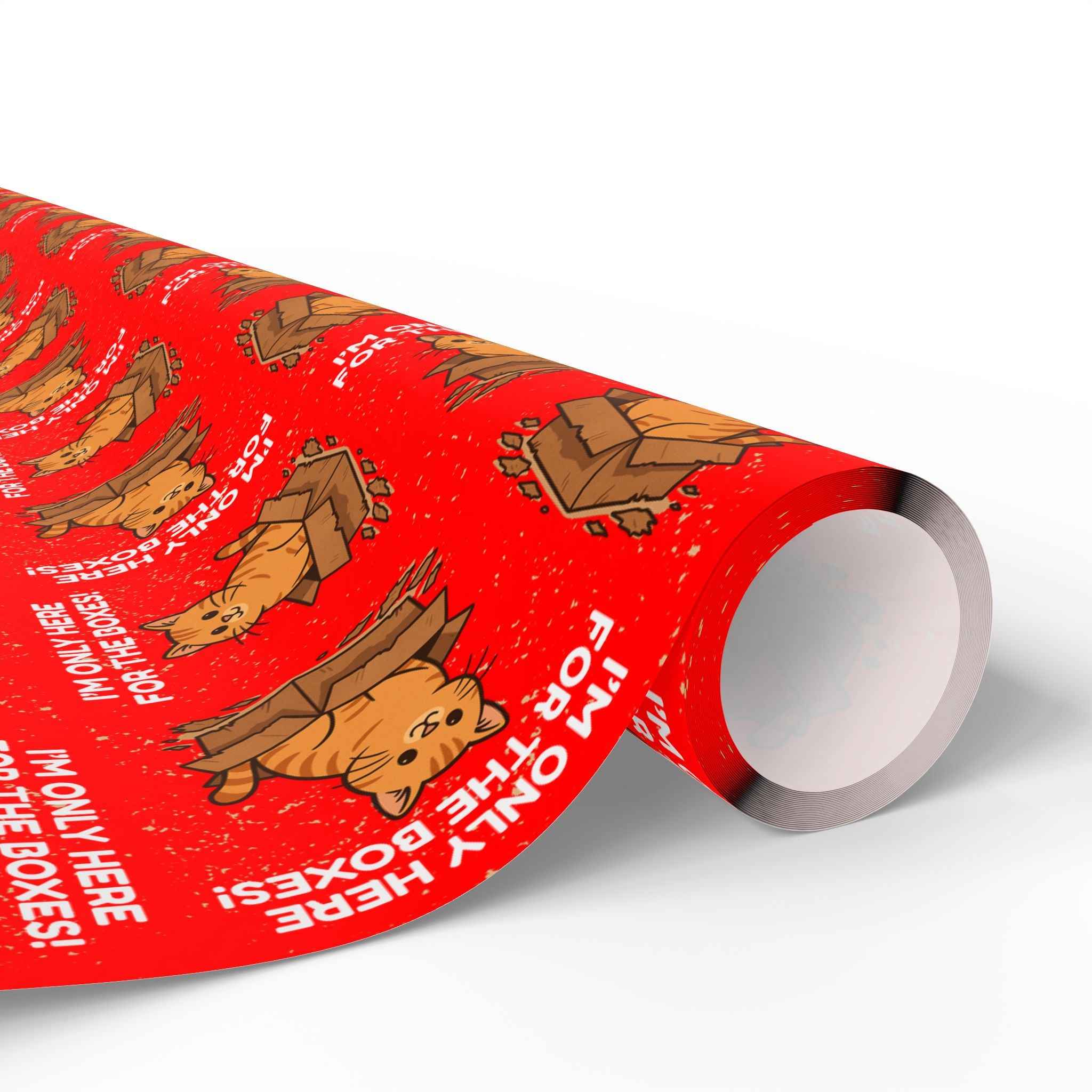I’m Only Here for the Boxes – Funny Cat-Themed Wrapping Paper