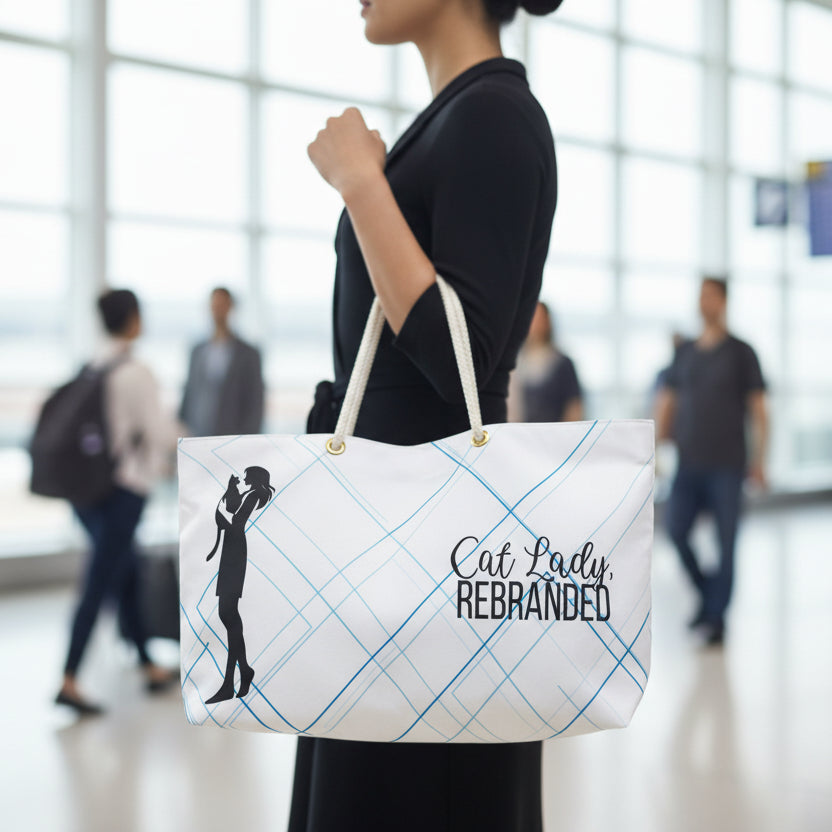 Cat Lady, Rebranded Weekender Bag Travel Tote