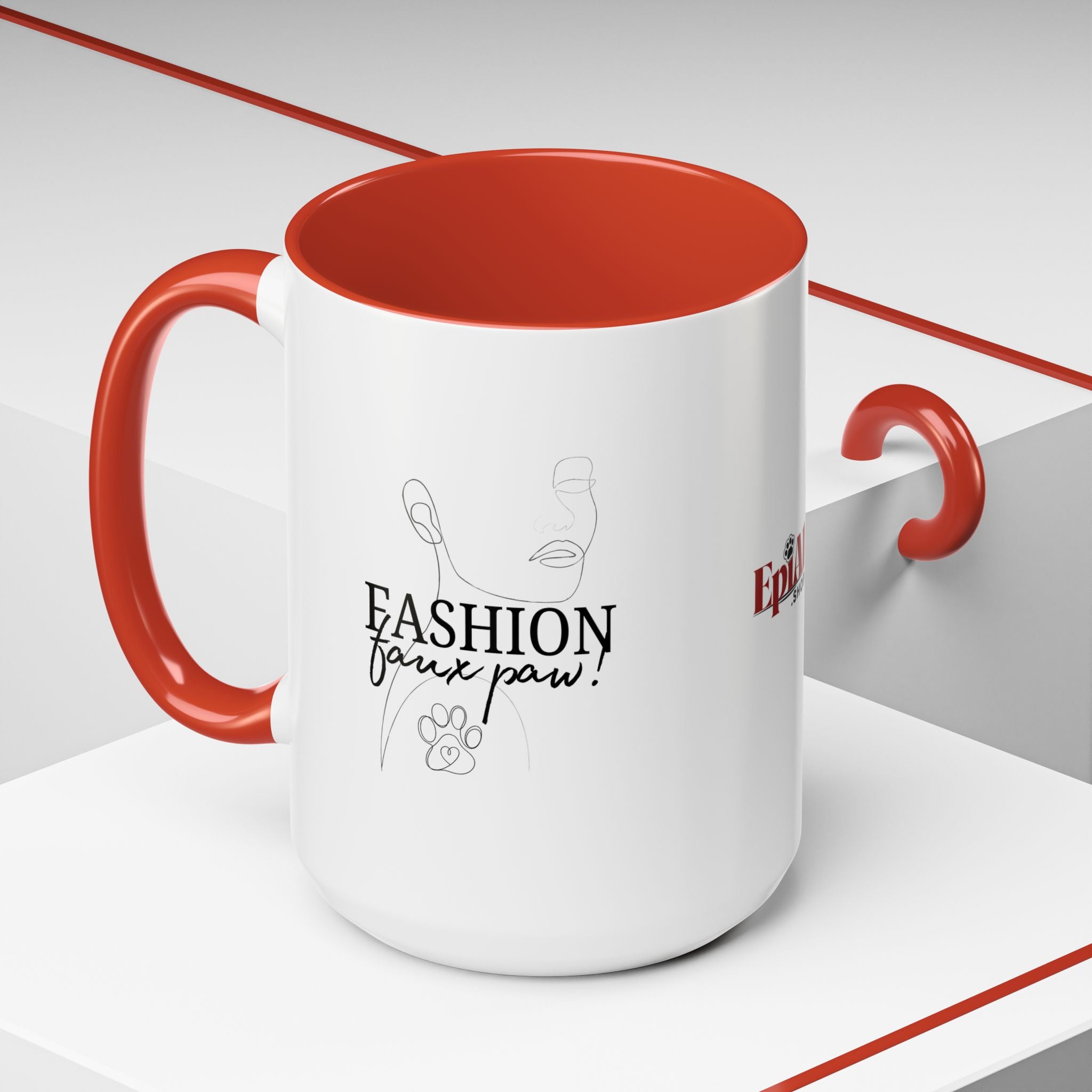 Photo depicting the ​Fashion Faux Paw Accent Coffee Mug (11, 15oz) from EpiAl's Shop.