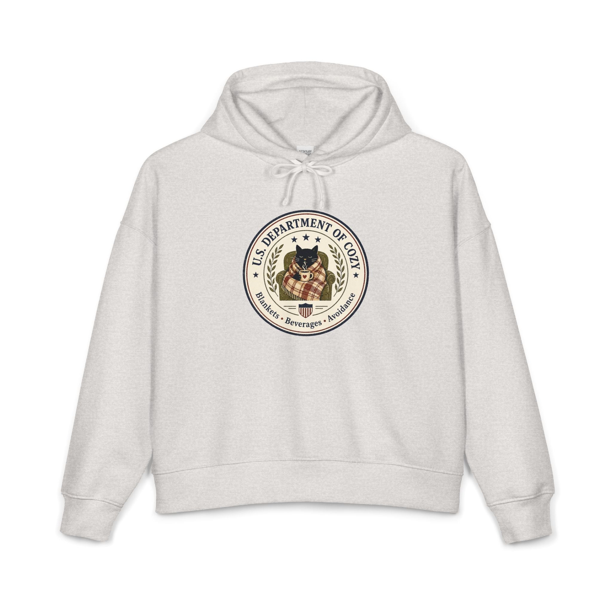 U.S. Department of Cozy Organic Hoodie | Funny Cat Government Parody Sweatshirt