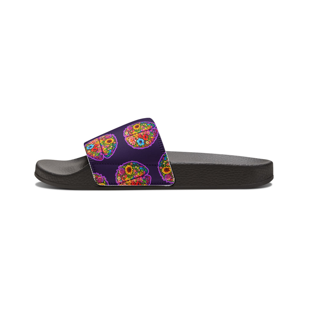 Floral Brain Women's Slide Sandals – Epilepsy Awareness Comfort Slides