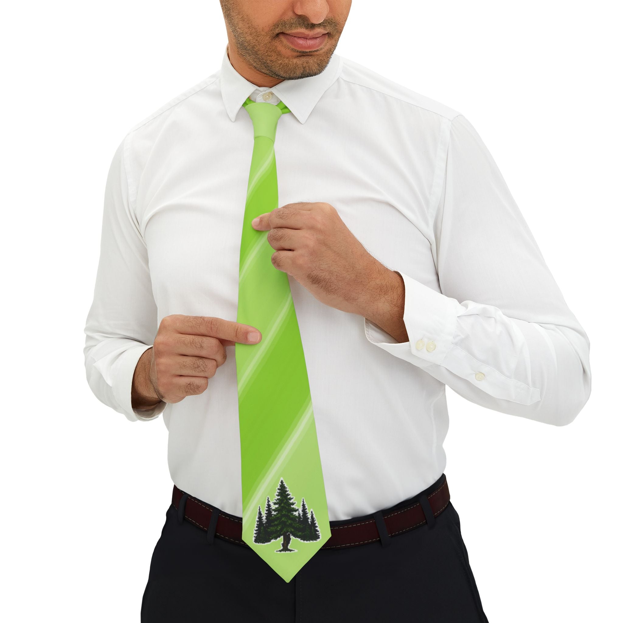 Hide & Seek Bigfoot and Cat Necktie | Forest Cryptid Tie